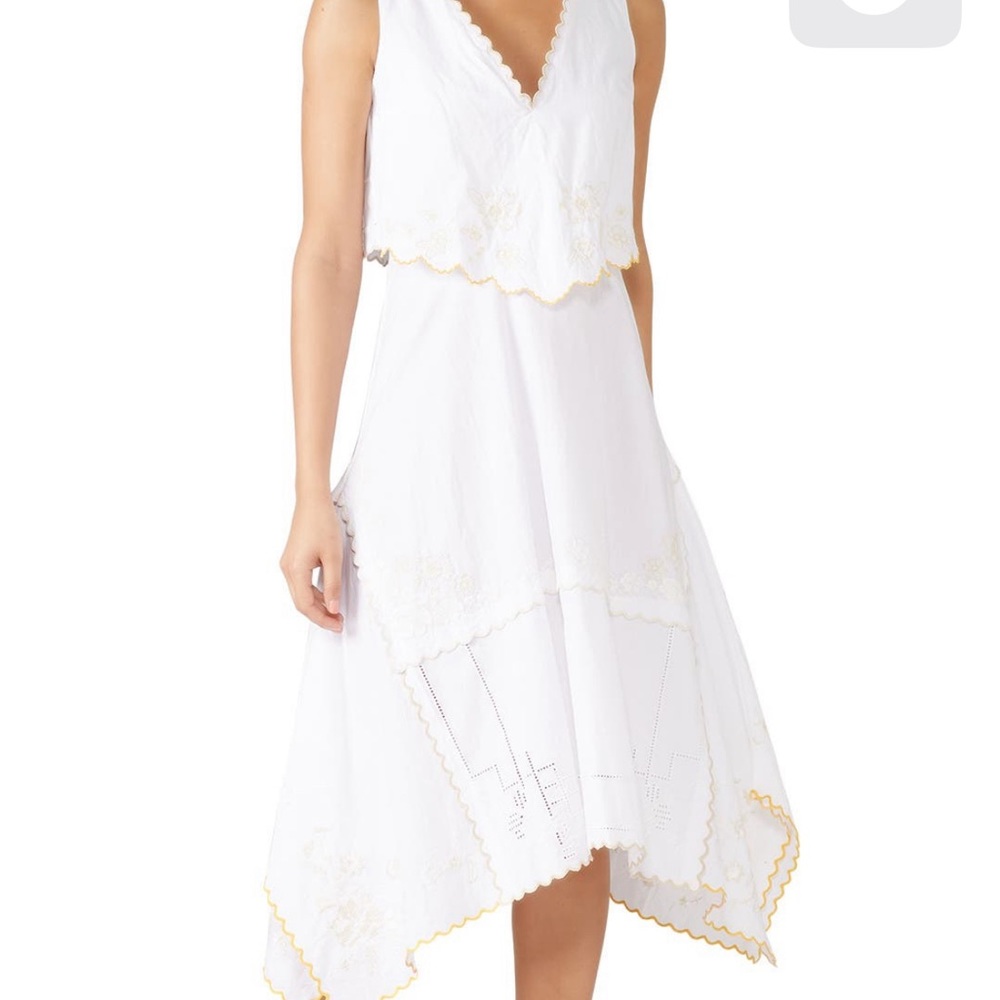 See by Chloé Embellished MIDI Dress - white